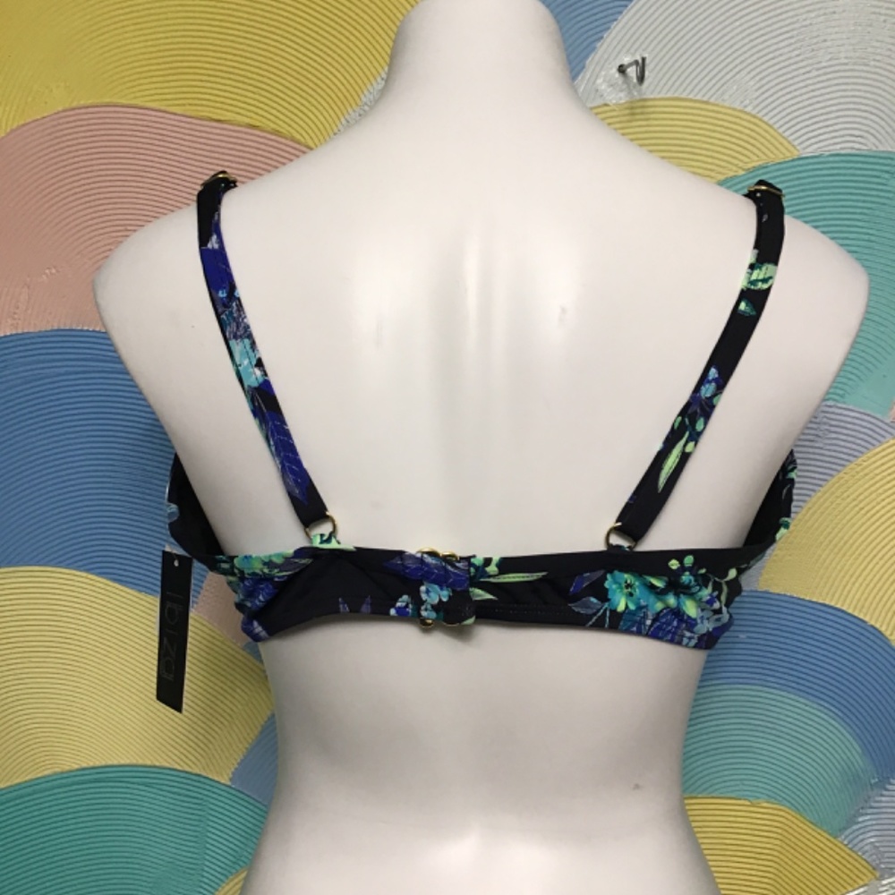 NWT IBIZA swimware black floral Top size 3X - Picture 5 of 8
